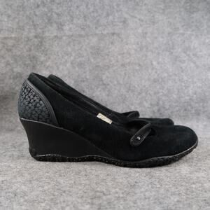 Merrell Shoes Womens 8 Mary Jane Wedge Pump Loafer Leather Black Comfort Fashion